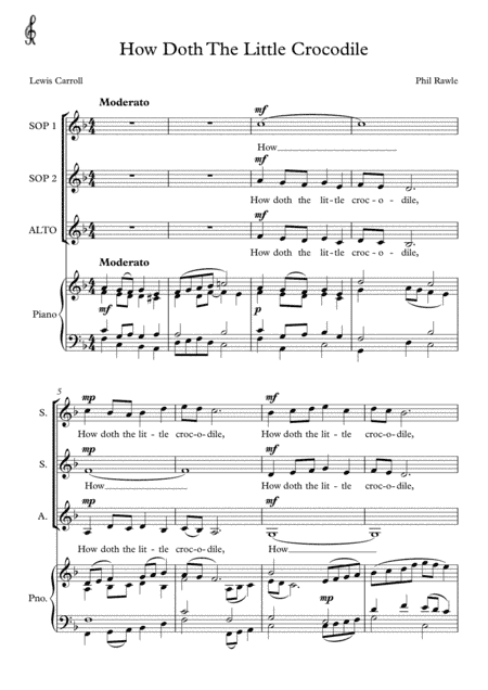 How Doth The Little Crocodile - Choir (SSA)