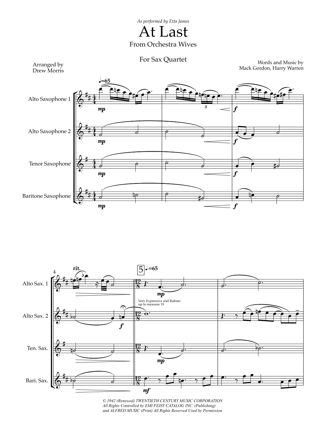 At Last (arr. Drew Morris)