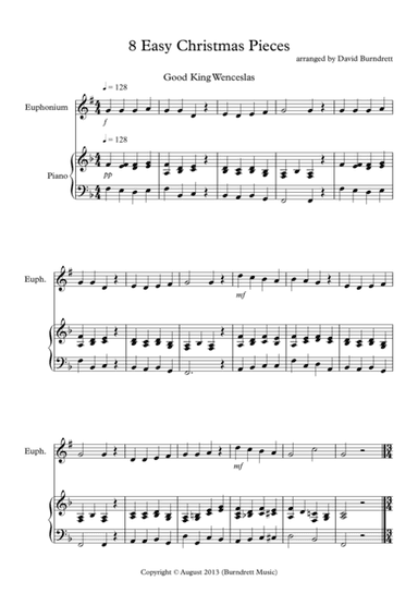 8 Easy Christmas Pieces for Euphonium and Piano (arr. David Burndrett)