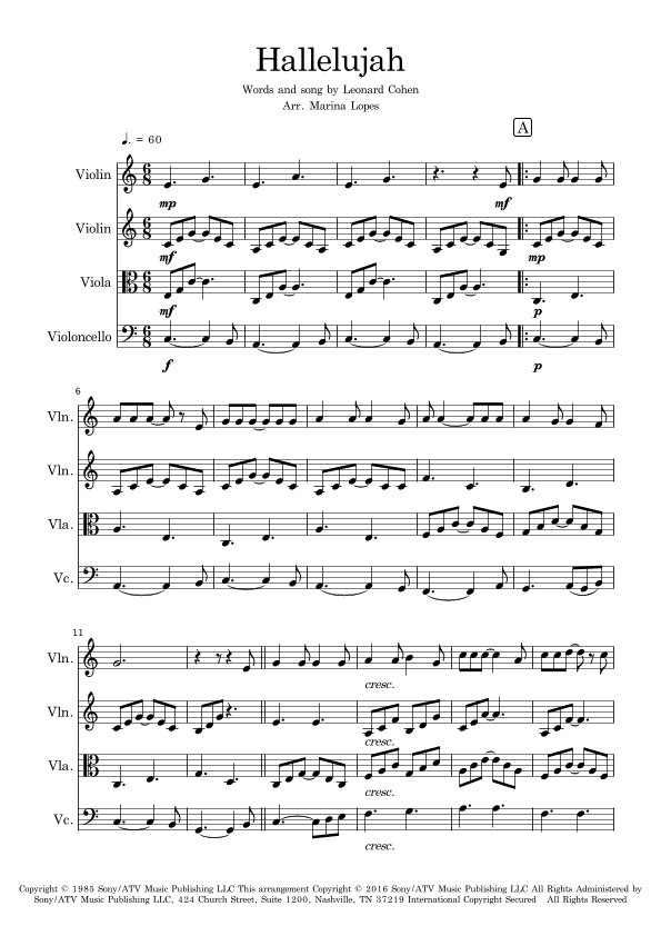 Hallelujah (arr. Marina Lopes)