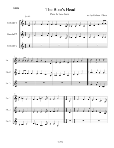 The Boar's Head (arr. J. Richard Dixon)