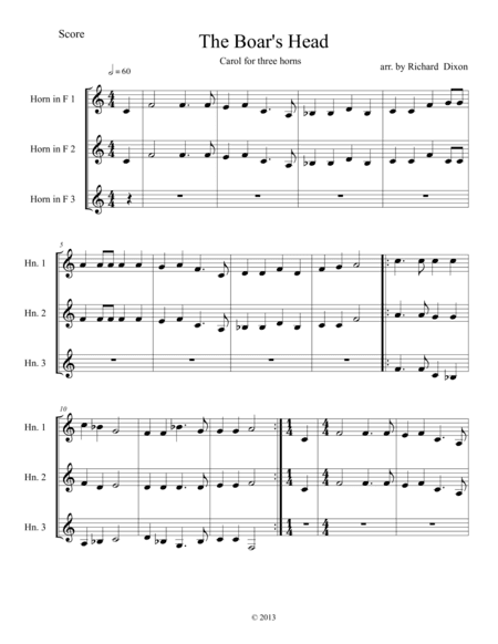 The Boar's Head (arr. J. Richard Dixon)