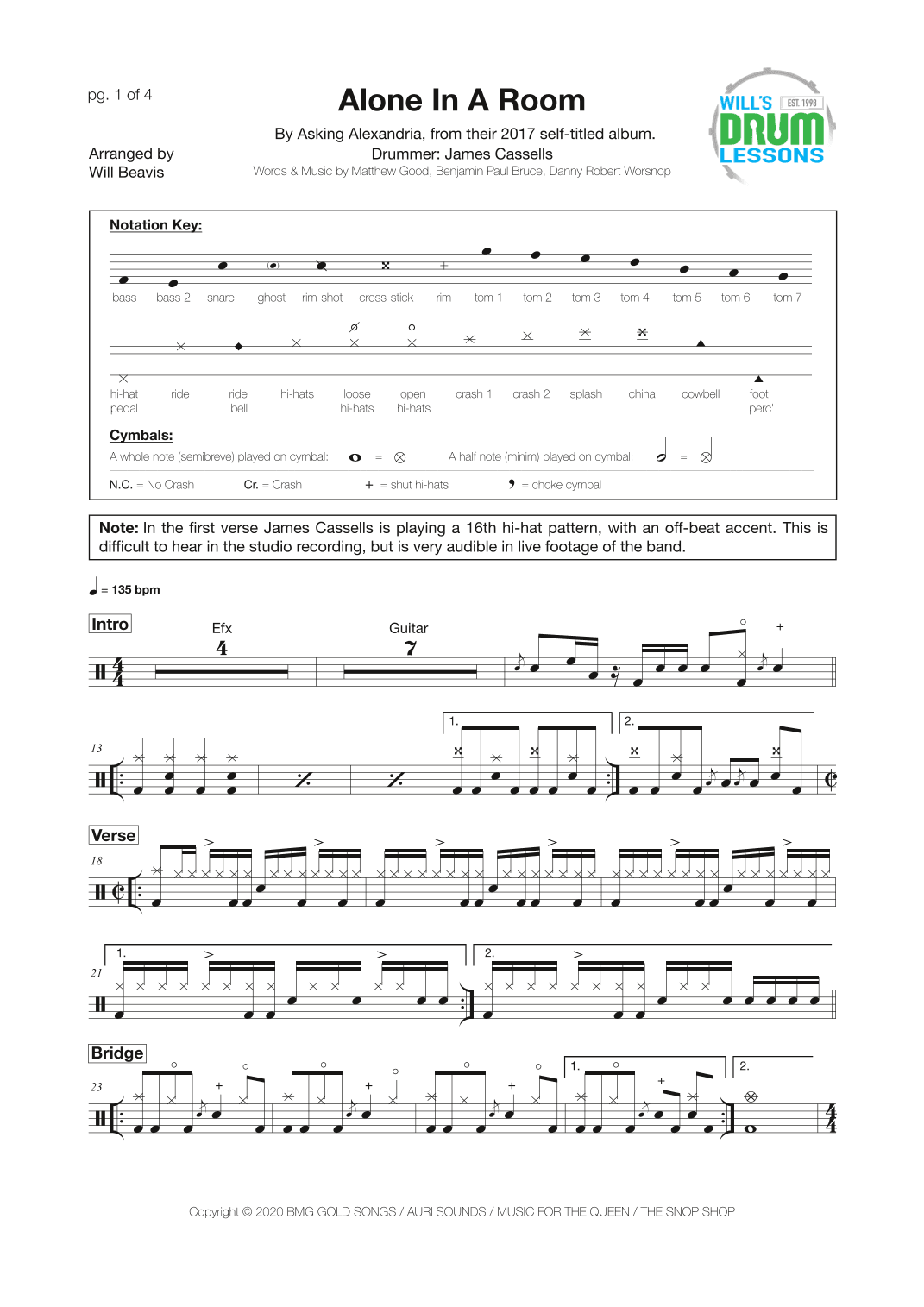 Alone In A Room (arr. Will Beavis)