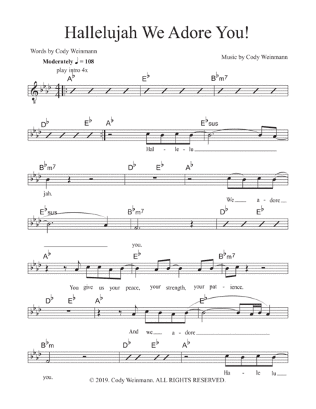 Hallelujah We Adore You (Tenor Voice) A-Flat