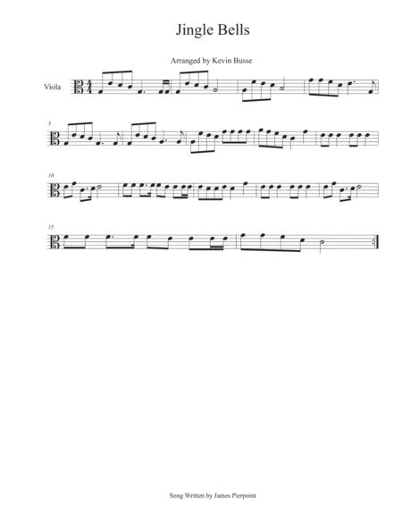 Jingle Bells - Viola (arr. Kevin Busse)