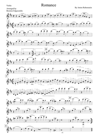 Romance in E flat Major, Op. 44. No. 1 (arr. Adelaide String Duo)
