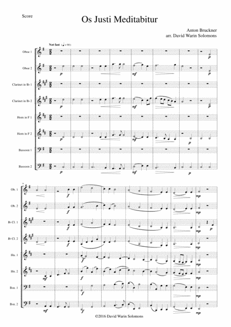 Os Justi meditabitur for wind octet (arr. David Warin Solomons)