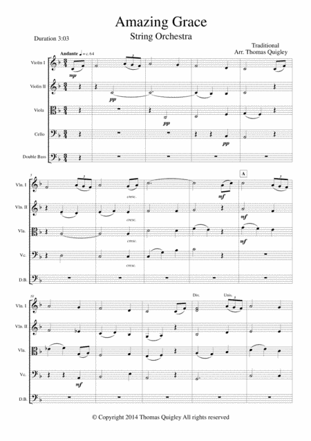 Amazing Grace (arr. Thomas Quigley)