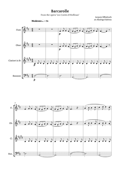 Barcarolle - Belle Nuit, O Nuit D'Amour (arr. Rodrigo Faleiros)