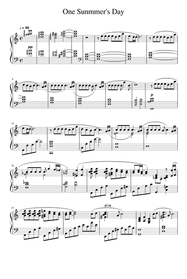 One Summer's Day (arr. Joe Hisaishi)