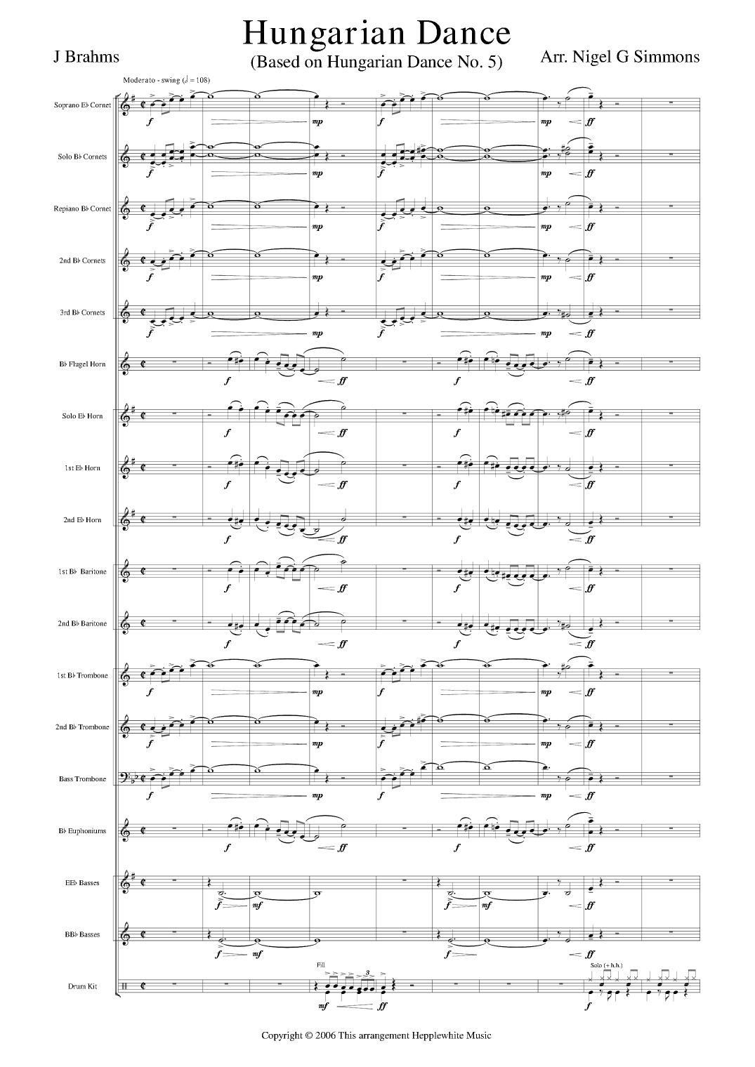 Hungarian Dance (based on Brahms' Hungarian Dance No. 5) (arr. Nigel Simmons)