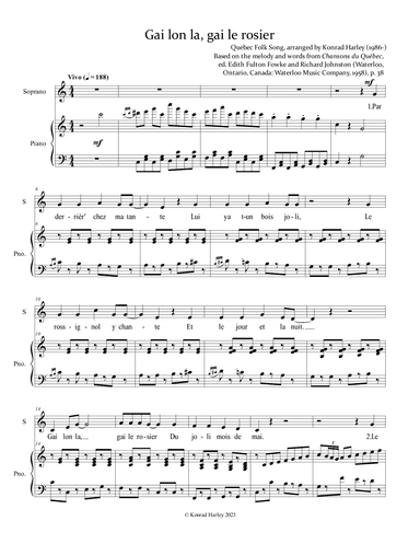 Gai lon la, gai le rosier (arr. Konrad Harley)