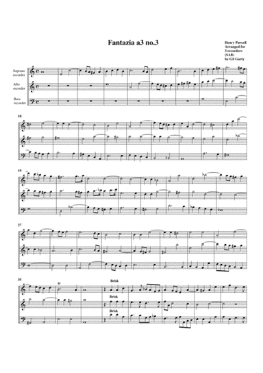 Fantazia no.3 (arrangement for 3 recorders (SAB)) (arr. Gil Garty)