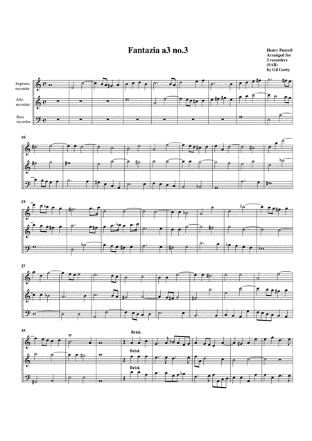 Fantazia no.3 (arrangement for 3 recorders (SAB)) (arr. Gil Garty)