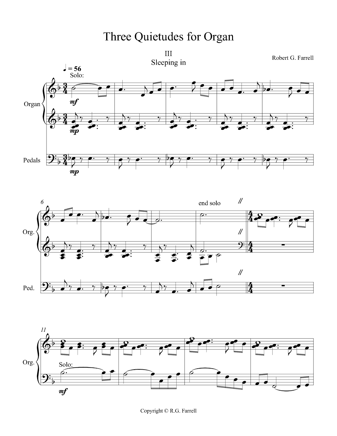 Three Quietudes for Organ #3