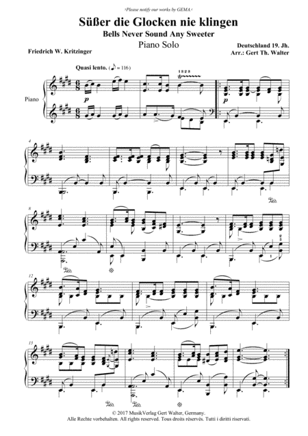 Bells Never Sound Any Sweeter (arr. Gert Th. Walter)