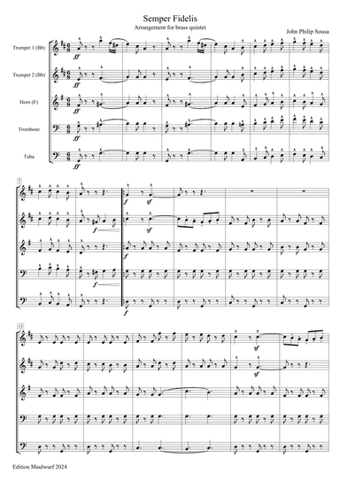 Semper Fidelis (arr. Edition Maulwurf)
