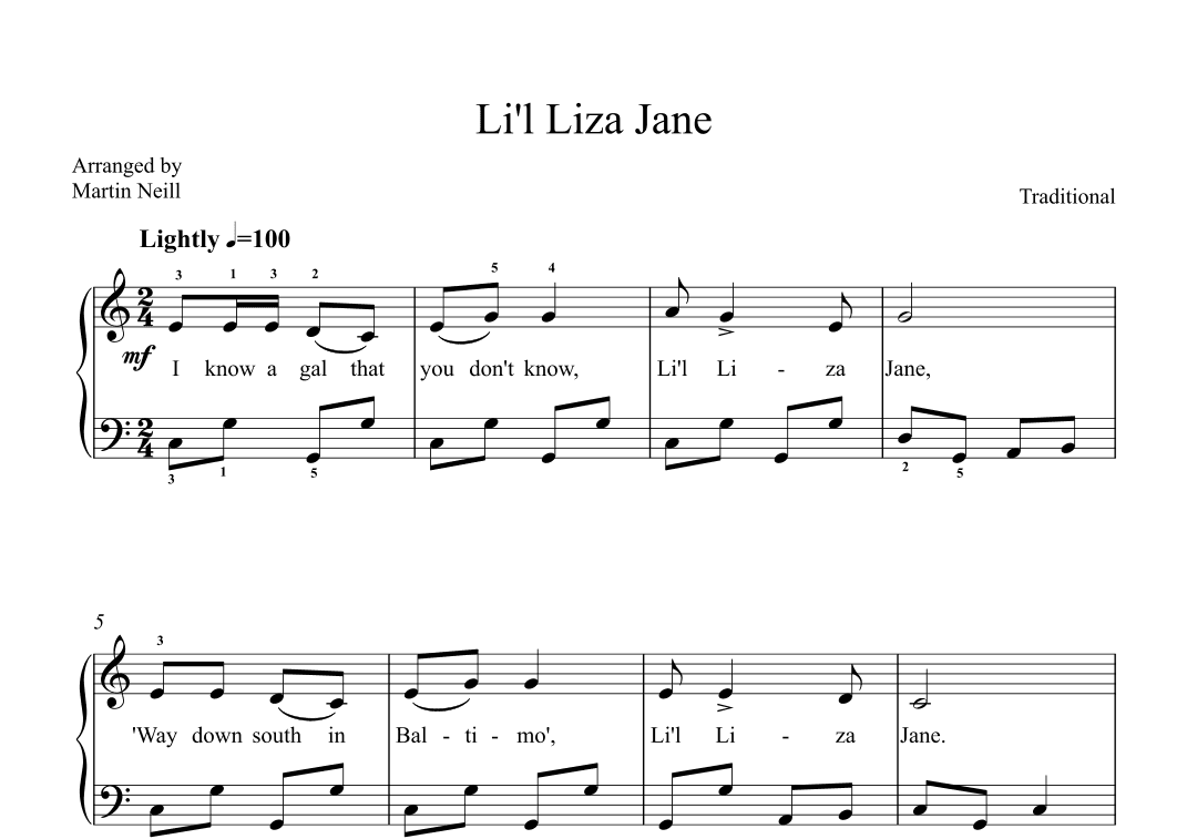 Li'l Liza Jane (arr. Martin Neill)