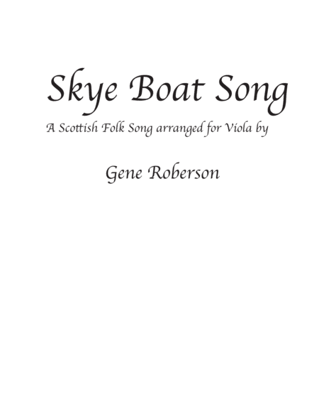 Skye Boat Song Viola Solo (arr. Gene Roberson)