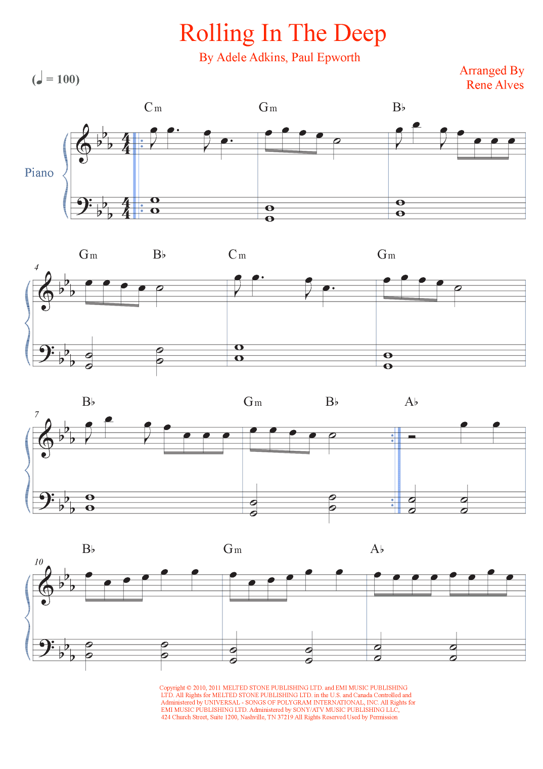 Rolling In The Deep (arr. Rene Alves)