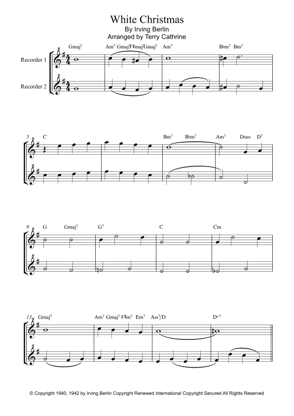 White Christmas (arr. Terry Cathrine)