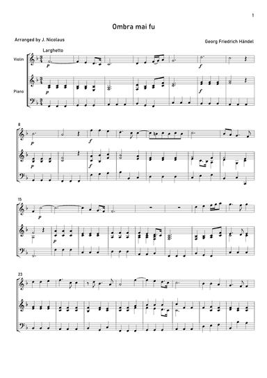 Ombra mai fu (arr. John Nicolaus)
