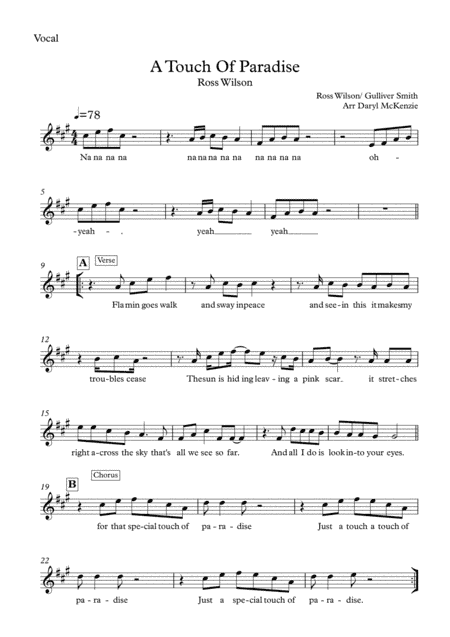 A Touch Of Paradise (arr. Daryl McKenzie)