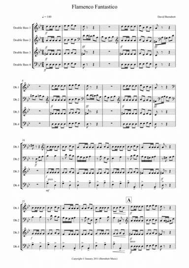 Flamenco Fantastico for Double Bass Quartet