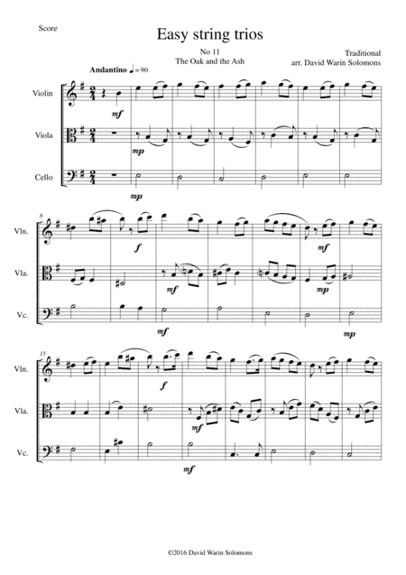 The Oak and the Ash (A North country maid) for string trio (arr. David Warin Solomons)
