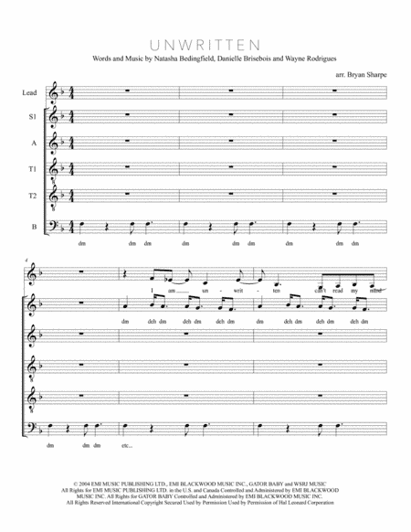 Unwritten (arr. Bryan Sharpe)