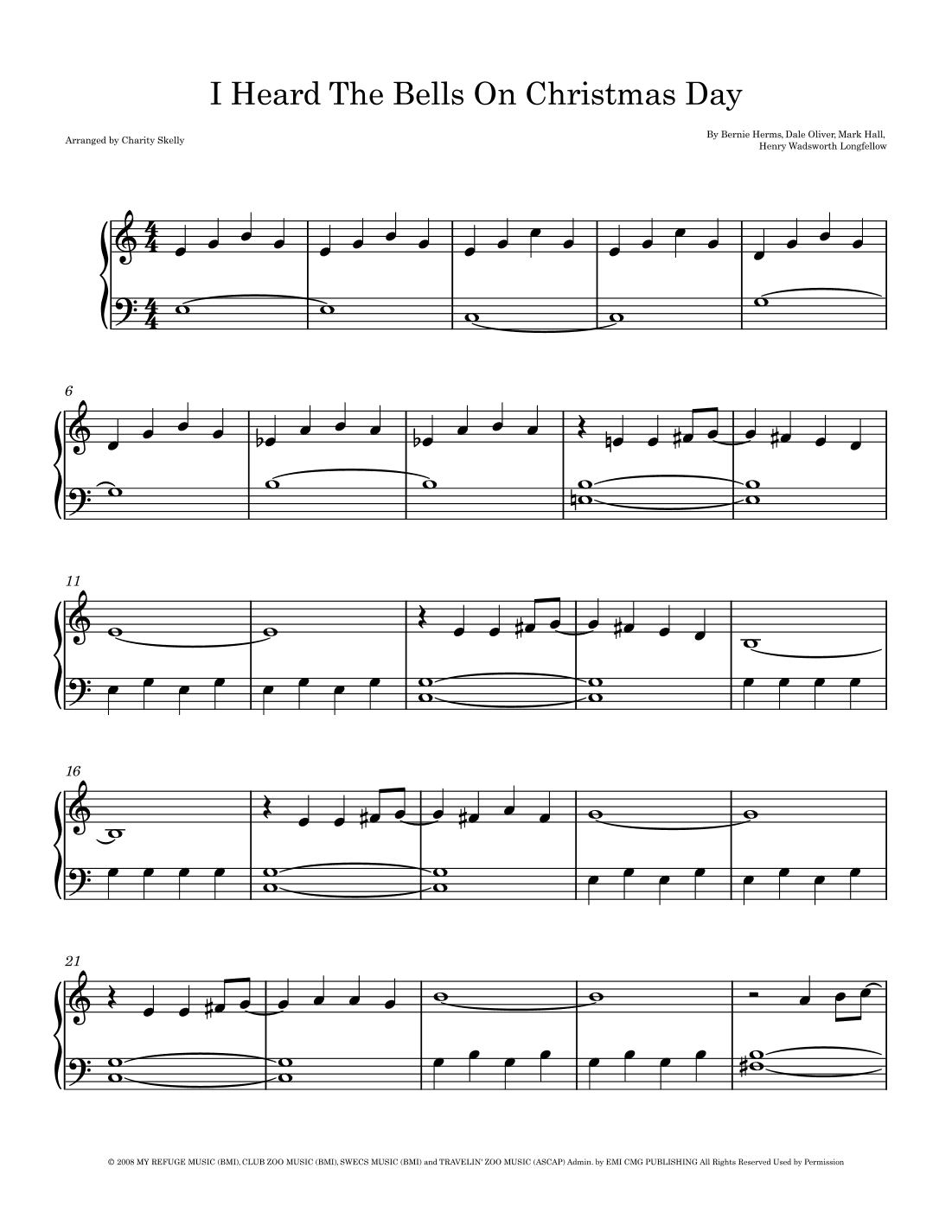 I Heard The Bells On Christmas Day (arr. Charity Skelly)