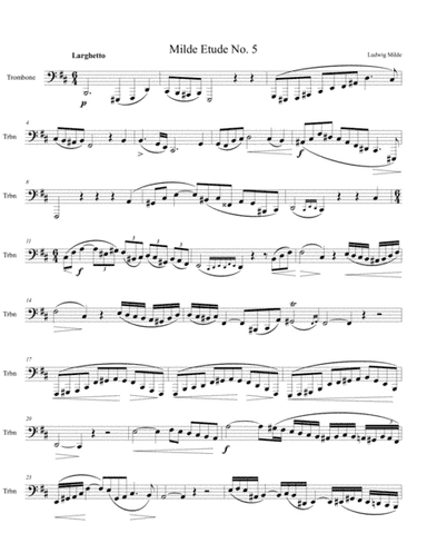 The first of a set of three etudes, originally for bassoon, adapted for bass Trombone (arr. Philip Brink)