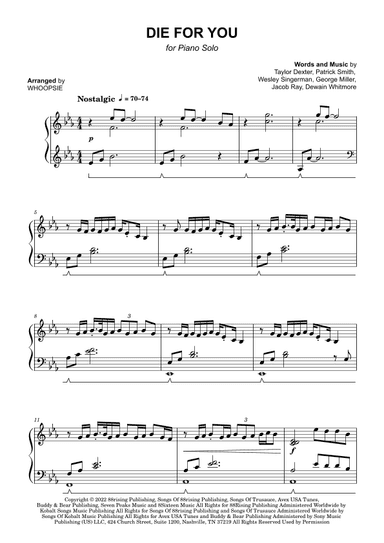 Die For You (arr. Whoopsie)