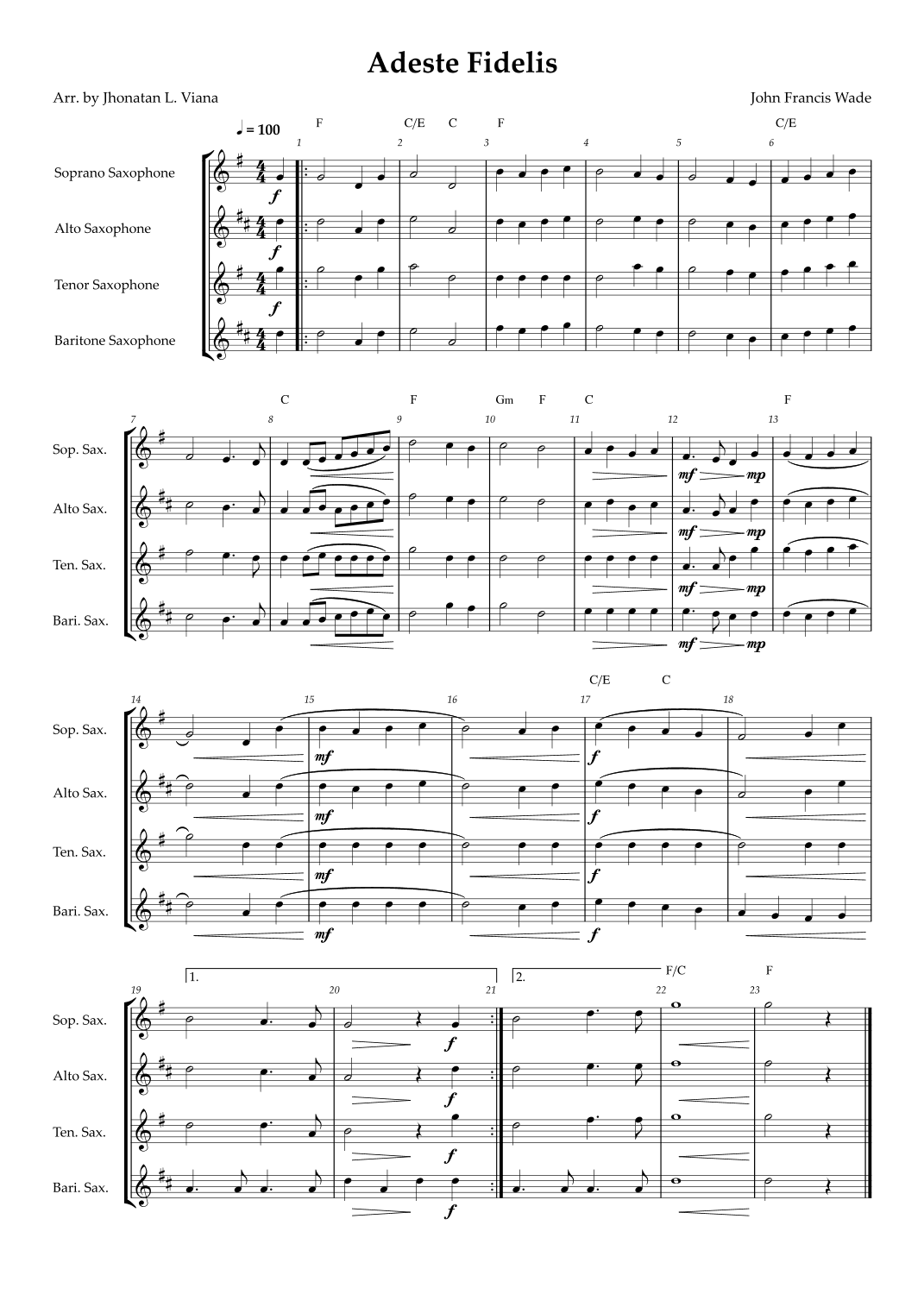Adeste Fidelis (arr. Jhonatan Lucio Viana)