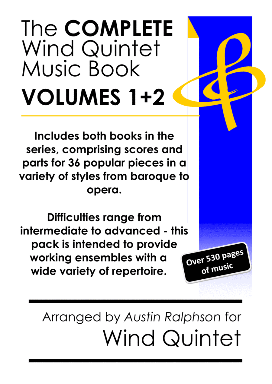 COMPLETE wind quintet music mega-bundle book - pack of 36 essential pieces (volumes 1 and 2) (arr. Austin Ralphson)