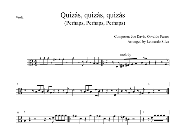 Quizas, Quizas, Quizas (perhaps, Perhaps, Perhaps) (arr. Leonardo Silva)