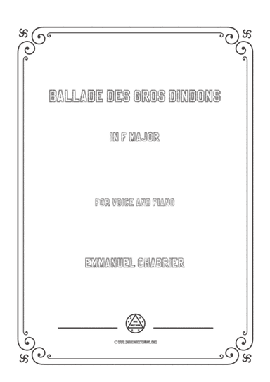 Chabrier-Ballade des gros dindons in F Major,for Voice and Piano (arr. MSM)