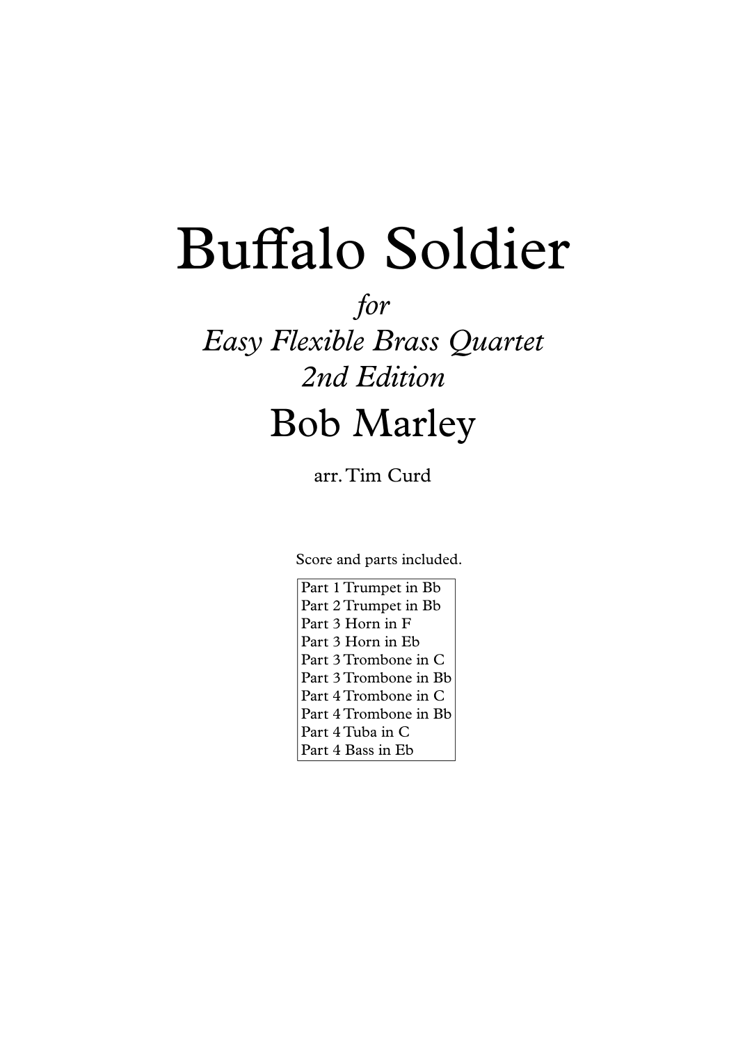 Buffalo Soldier (arr. Tim Curd)