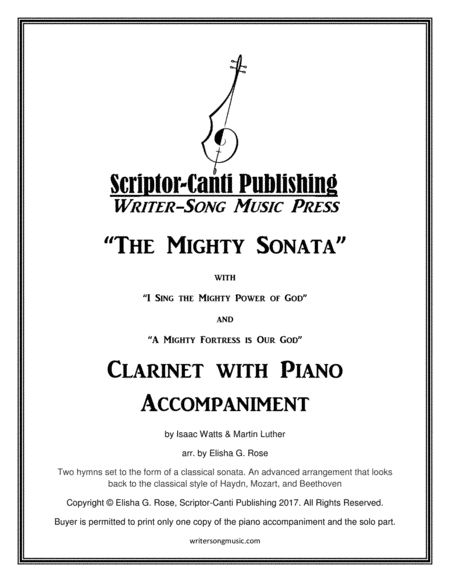 (I Sing The Mighty Power Of God & A Mighty Fortress Is Our God) The Mighty Sonata - Clarinet (arr. Elisha G. Rose)