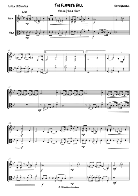 The Flapper's Ball: Violin & Viola Duet