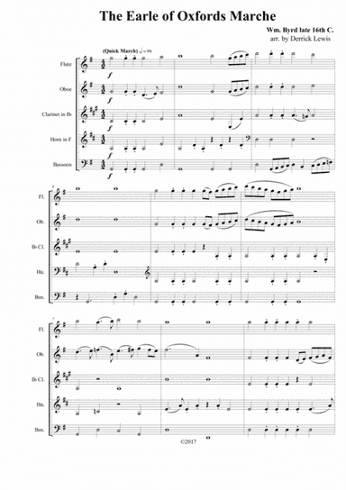William BYRD- Earle of Oxford's Marche (arr. Derrick Thomas Lewis)