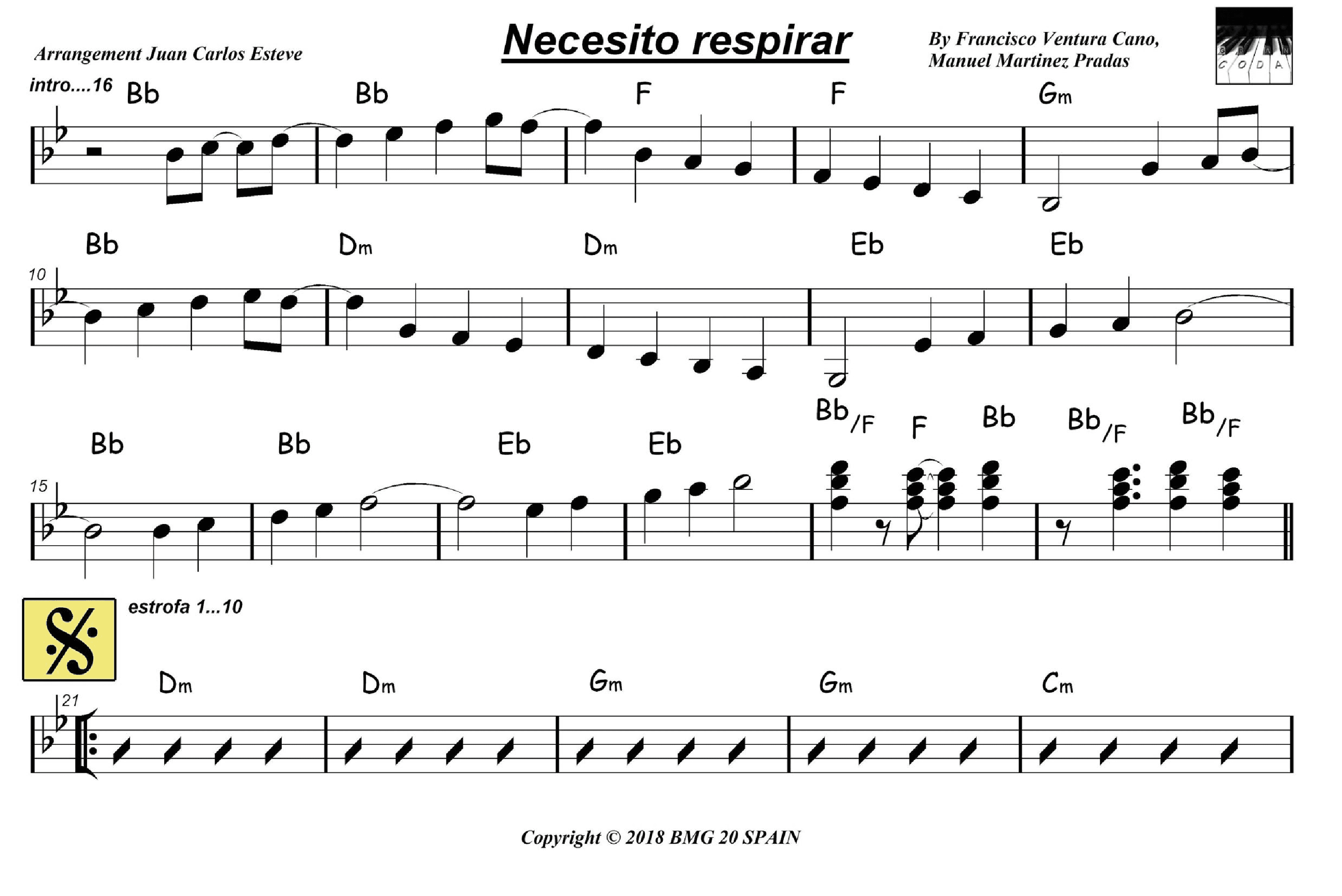 Necesito Respirar (arr. juan carlos esteve / Gran Coda)