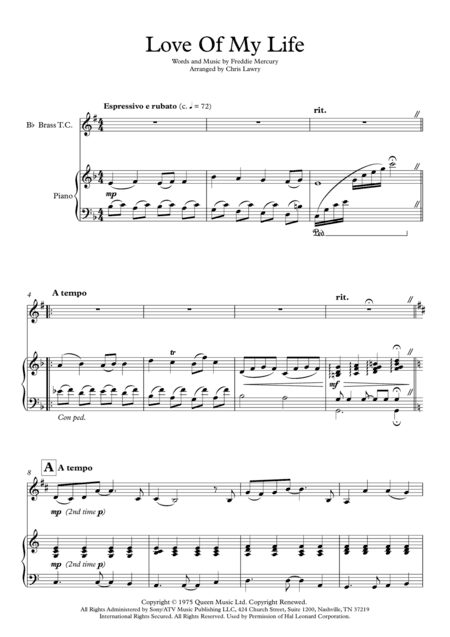 Love Of My Life (arr. Chris Lawry)