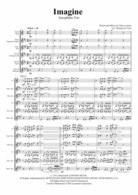 Imagine (arr. Thomas H. Graf)