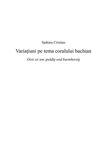 Variations on a Bach Theme - for piano