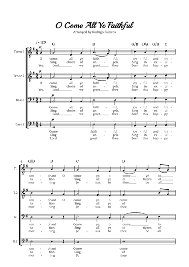 O Come All Ye Faithful (TTBB choir) (arr. Rodrigo Faleiros)