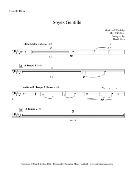 Soyez Gentille in Ab Double Bass