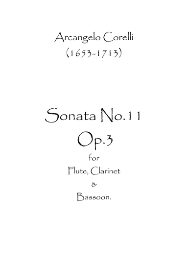 Sonata No.11 Op.3 (arr. Spence Bundy)