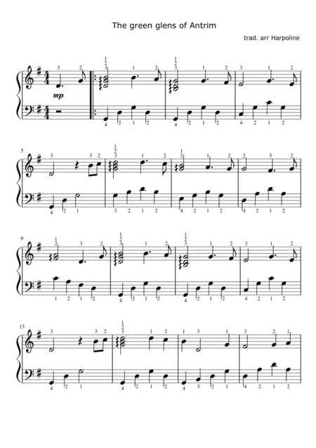 The Green Glens of Antrim (in G) (arr. Harpoline)