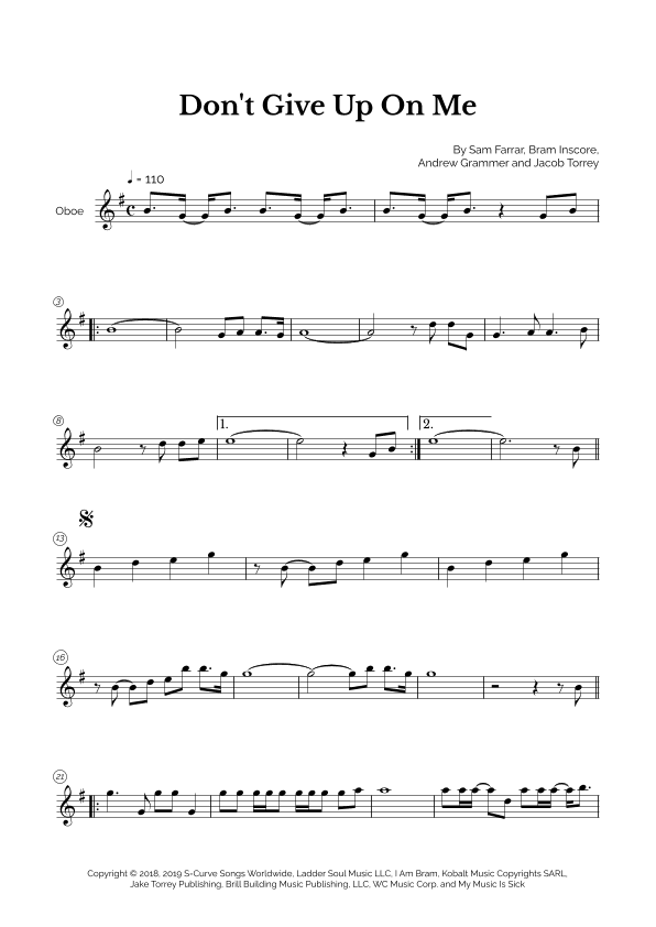 Don't Give Up On Me (arr. Marcos Soares)